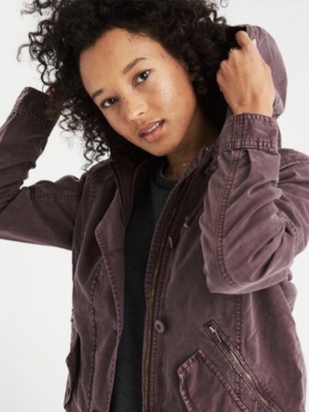 American Eagle Purple/Brown Utility Jacket